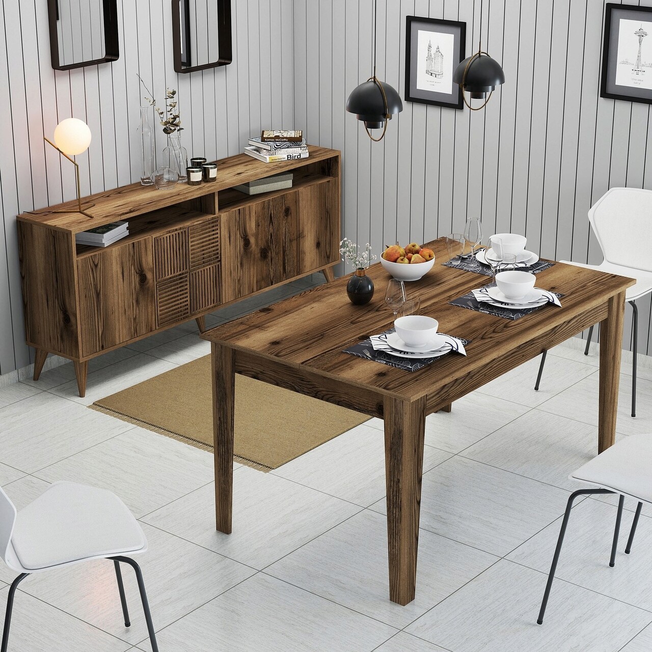 Set mobilier living, Hanah Home, Milan 524, Maro - imagine 5